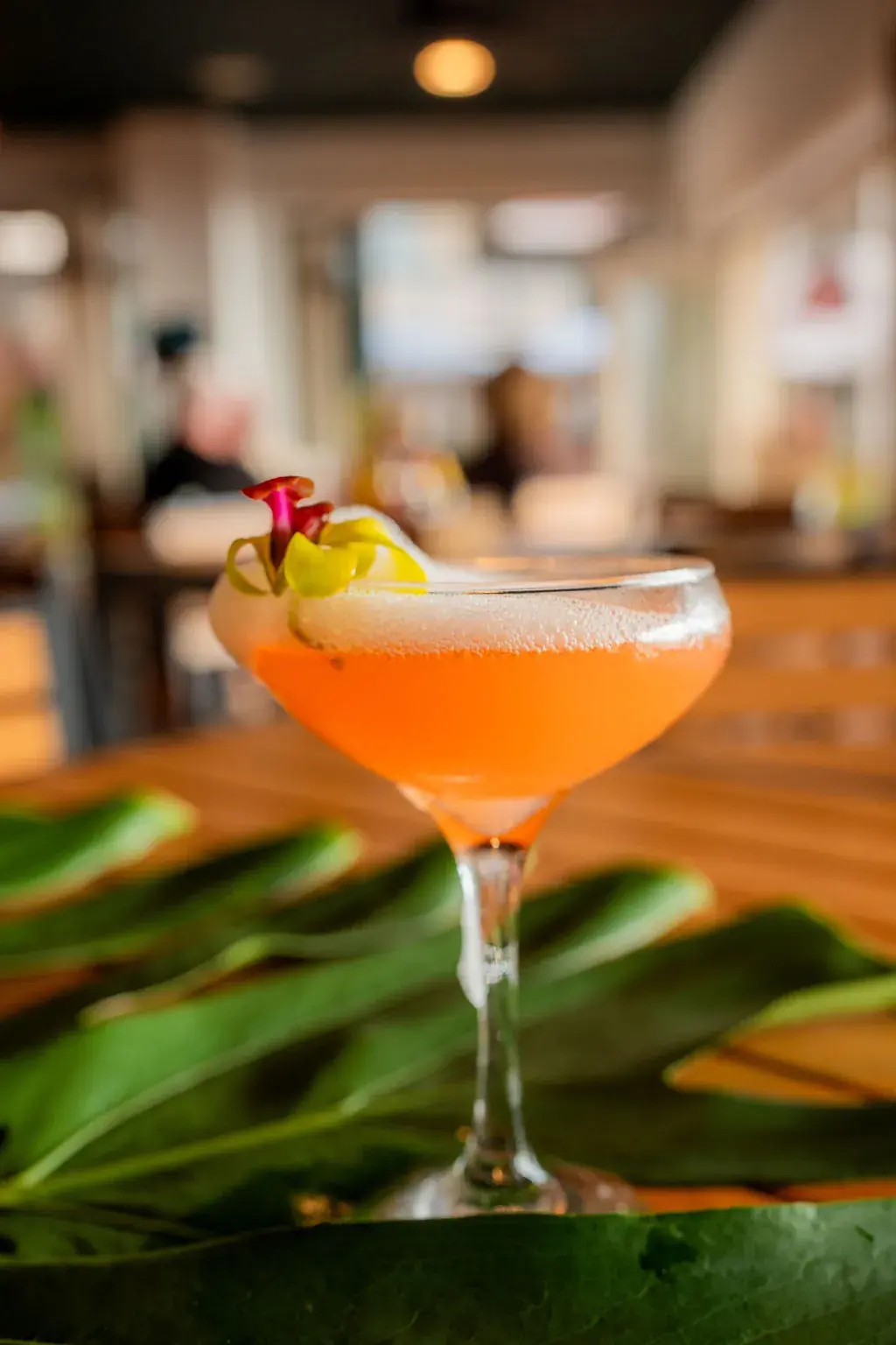 The Reef Pass Rita at Voyagers: a guava margarita with Don Fulano blanco and Aperol under a sea salt coconut water air